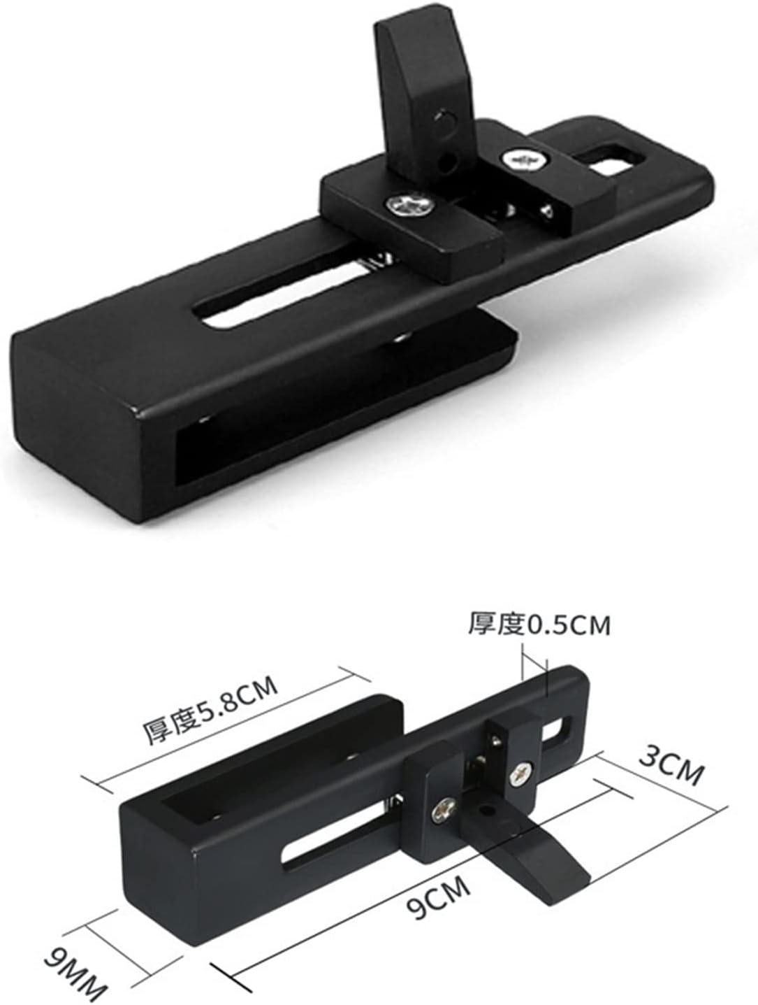 Bathroom Sliding Door Lock for Home Shower Room Balcony Accessories No Drilling Require MS51 (Color : Black)