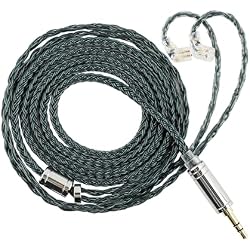 Linsoul Tripowin Zonie 16 Core SilverPlated IEM Cable, Recessed 2pin, 3.5mm | 1.25m SPC in Ear Monitor Wire, Earphone Upgraded Cords for ZS10 PRO 2 AS10 PRO ZSN PRO X Waner SIMGOT EM6L, Moss