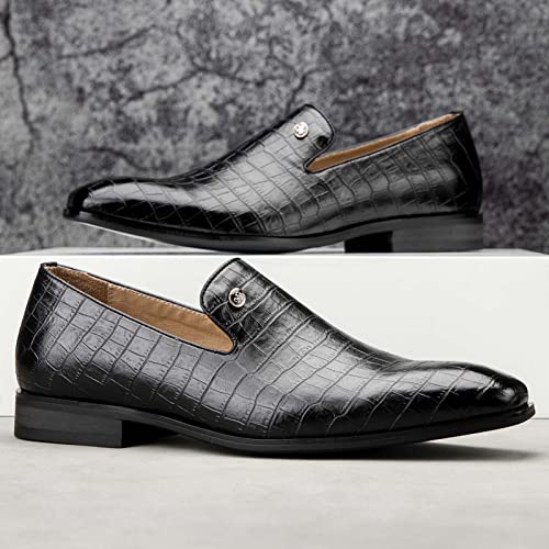 Image of Meijiana Mens Loafers Wedding Dress Shoes Slip-On Loafers for Men Tuxedo Suit Shoes