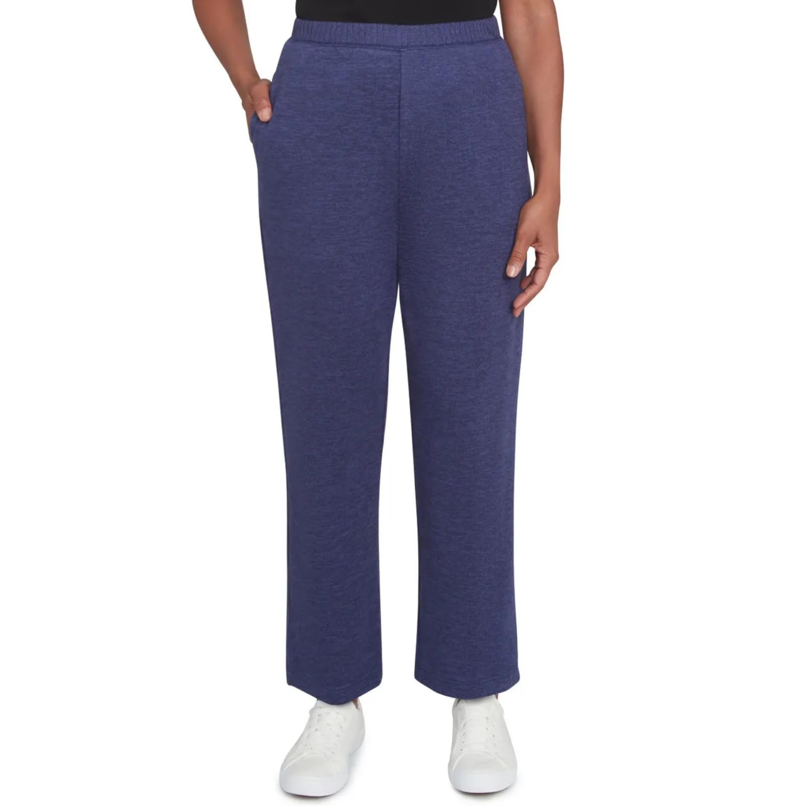 Alfred Dunner Womens Petites French Quarter Solid Rayon Straight Leg Pants