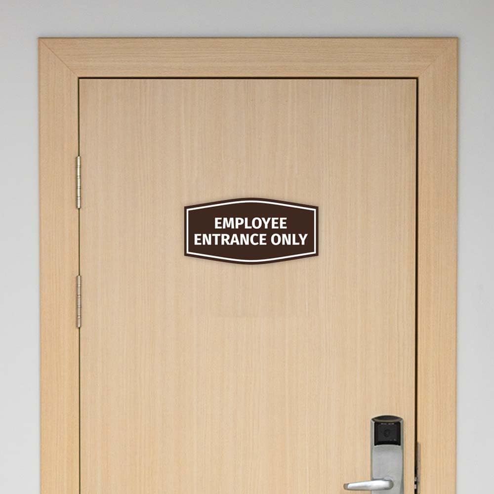 Signs ByLITA Fancy Employee Entrance Only Sign with Adhesive Tape, Mounts On Any Surface (Black) - Large 2 Pack