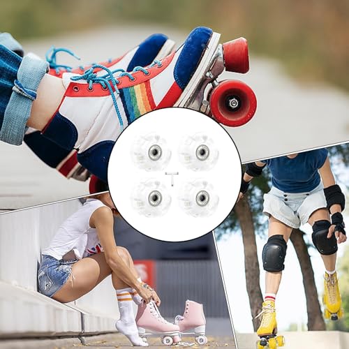 Roues de patins à roulettes lumineuses résistantes à l'usure pour roller double rangée - 4