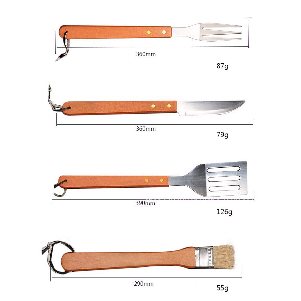 18 sztuk narzędzi do grillowania, akcesoria do grillowania ze stali nierdzewnej w aluminiowej obudowie - Kompletny zestaw do grillowania - Idealny prezent świąteczny dla mężczyzn