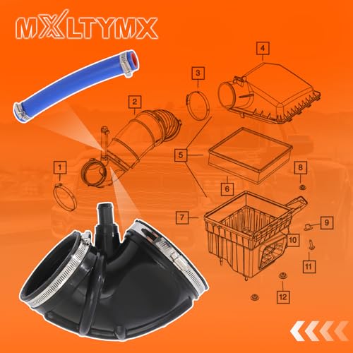 MXLTYMX Duto de tubo de mangueira inferior de ressonador de admissão de ar compatível com Dodge Ram