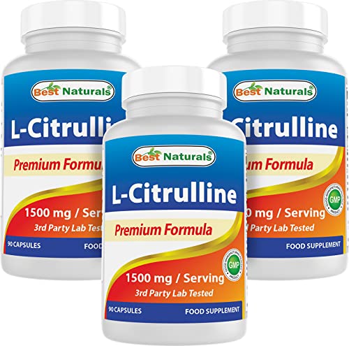 Image of Best Naturals L-Citrulline Capsules - 1500mg /Serving - Non-GMO - Gluten Free - 90 Capsules (90 Count (Pack of 3))