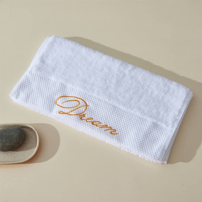LSZA Bath Towel,White Dream Face Towel 100% Cotton Bath Towel Hotel Salon Barber 35x75cm2pcs WhiteDream