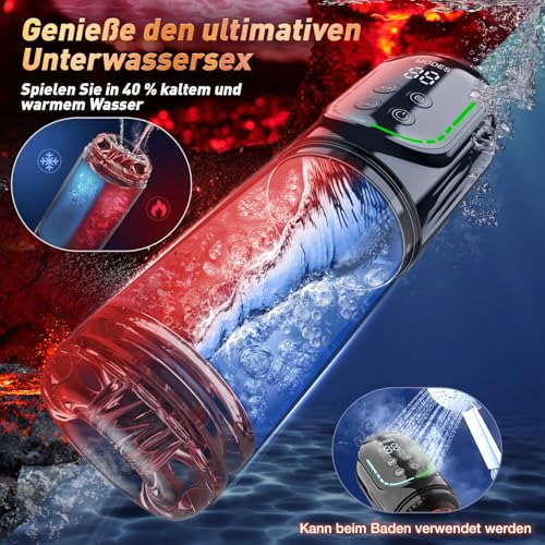 Masturbieren für Männer Masturbator Zungenleck 12s Penispumpe, Sex Spielzeug für die Männer 7 Saugen Rotierend Teleskopfunktion Taschenmuschi, Masturbatoren Vergrößerer APP Control Sex Toys