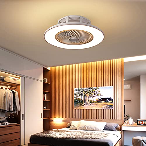 Ventilador de techo LED de 48W con iluminación, luz de techo incesable con control remoto, lámpara de techo de ventilador invisible Ventilador de 3 velocidades de 3 velocidades para dormitorio de sala