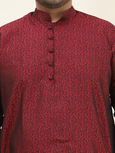 Image of SOJANYA Plus(Since 1958), Men's Silk Blend Self Design ONLY Long Kurta