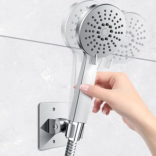 Miniatura 6 de Soporte de cabezal de ducha de ángulo ajustable, soporte para varita de ducha de baño, soporte de ducha universal, cabezal de ducha de mano de acero