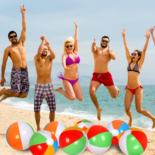 Lydtick 30 Pack Beach Balls Bulk, 18" Inflatable Pool Toys Beach Toys For Kids Beach Balls For Summer Water Games, Rainbow #TOP5