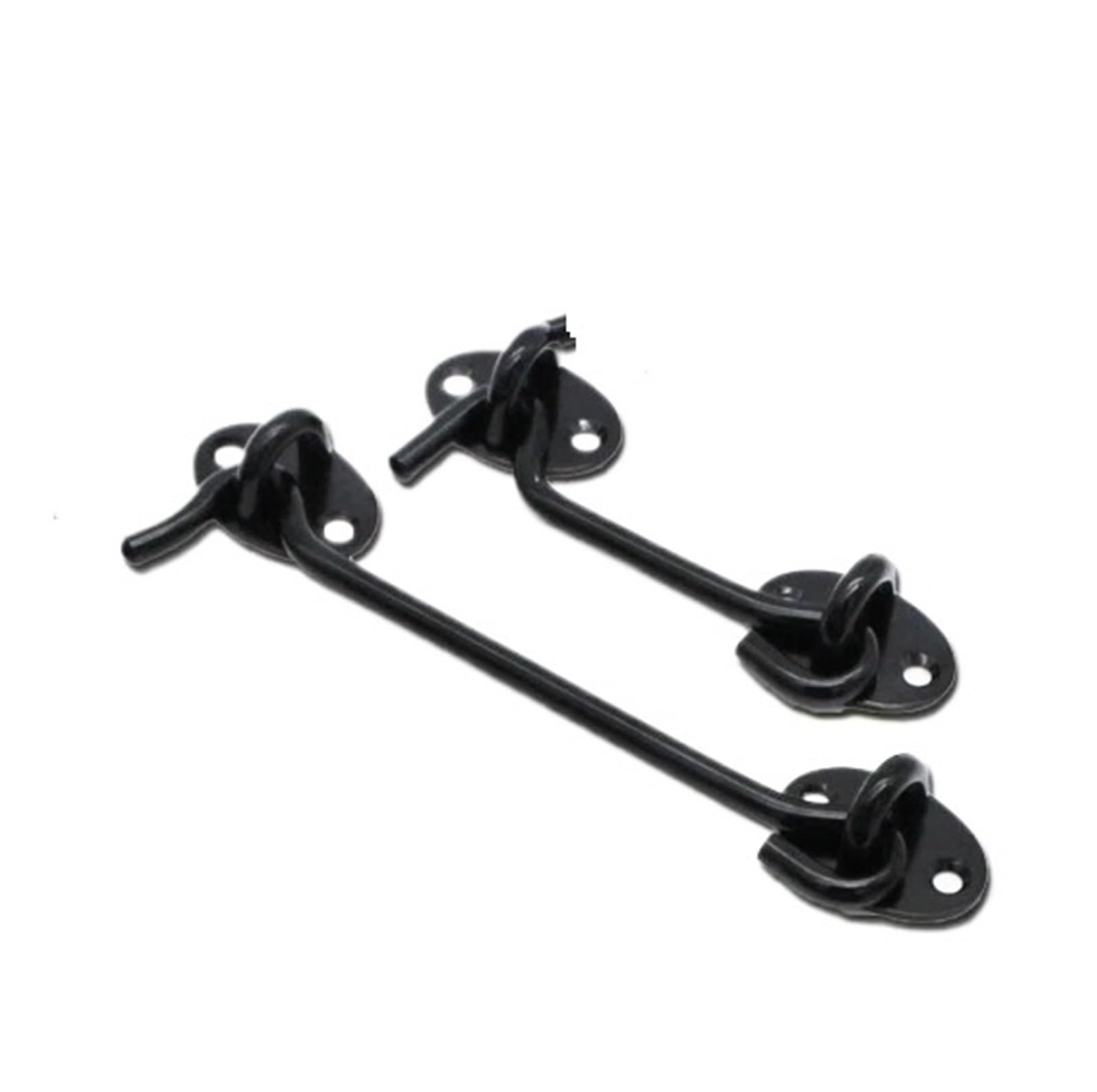 Zntihz Black 5Pcs 3/4 Inch Crescent Window Lock With Safety Switch Cabin Hook Door Latch Catch Holder With Install Screws For Wooden Doors,Windows(,4 Inch)