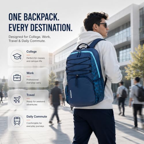 Image of Vega 21L School Bag for Boys & Girls | Waterproof & Lightweight Backpack | 2 Compartments, Dual Bottle Pockets | Comfortable for School & Tuition | 3 Years Warranty