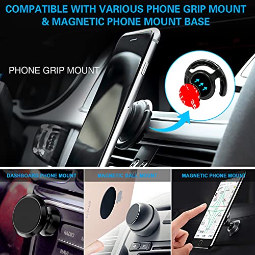 VOLPORT 8 Pack Pop 3M Sticky Adhesive Replacement Compatible with Socket Mount Base, VOLPORT VHB Sticker Pads for Car Magnetic Phone Holder and 2pcs Double Sided Tape for Collapsible Grip & Stand