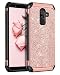 BENTOBEN Case for Galaxy J8 2018, 2 in 1 Slim Glitter Bling Sparkle Hybrid Hard PC Soft Rubber Heavy Duty Bumper Shockproof Full Body Protective Phone Cover for Samsung Galaxy J8 2018, Rose Gold