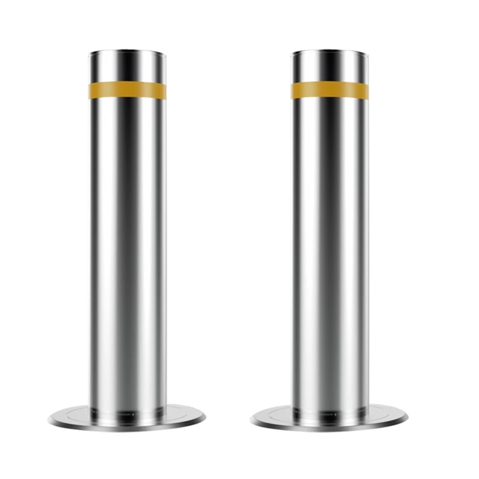 HCZKIUJY Reflective Safety Bollards - Durable Parking Barriers for High Visibility Traffic Control in Driveways and Lots (Silver (2pcs))