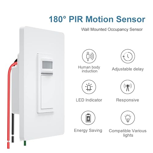 Smart Motion Sensor Light Switch, Milfra Pir Occupancy Sensor Switch Single Pole 2.4Ghz Wi-Fi Light Switch Compatible With Alexa And Google Assistant (1) #TOP1