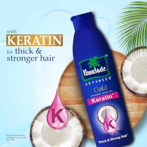 Image of Parachute Advansed Gold Keratin Coconut Hair Oil | Thick & Smooth Hair| No Paraben or Silicone | 300ml