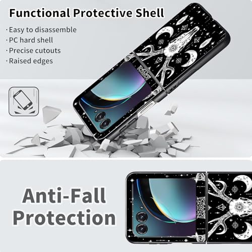 Coque Motorola Razr 2025 fine rigide PC motif tête de mort de cerf - 3