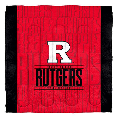 Northwest NCAA Rutgers Scarlet Knights Unisex-Adult Comforter and Sham Set, Full/Queen, Modern Take