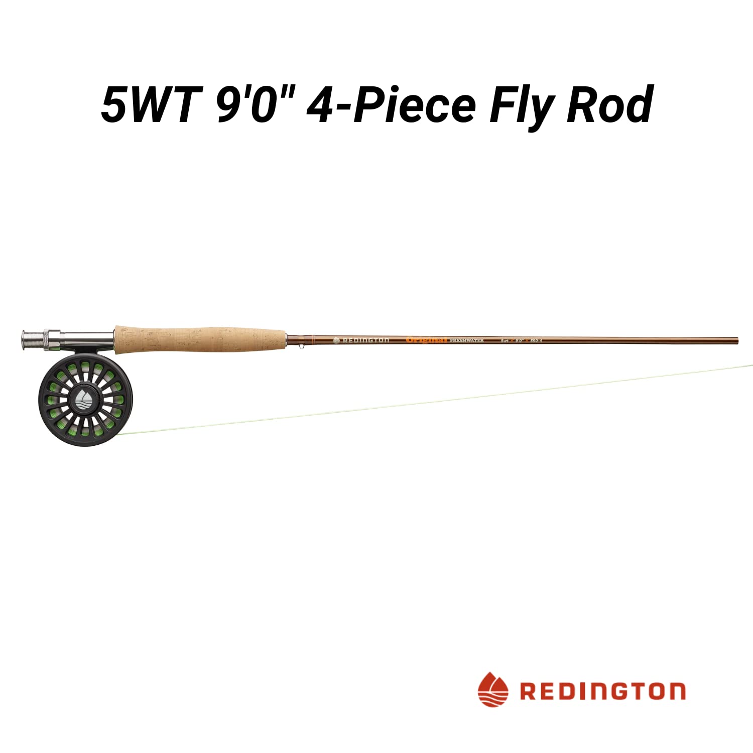 Redington Freshwater Fly Fishing Kit, 5 Weight 9 Foot Trout Rod, Crosswater Reel, Fly Line, Leader, & Carrying Case
