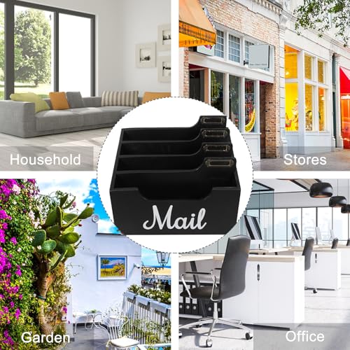 Organiseur papier clés bois compartiments rustique Artibetter - 4
