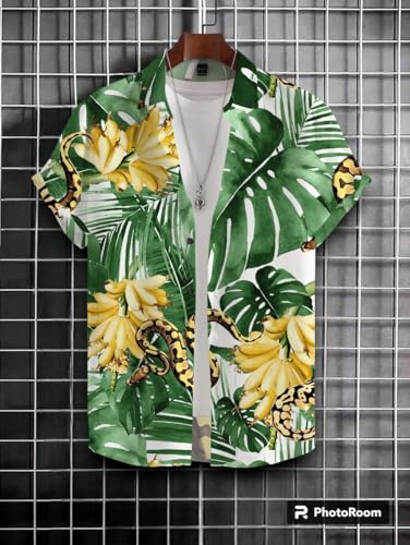 Image of Men's Striped Slim Fit Half Sleeves Stratchable Printed Shirt