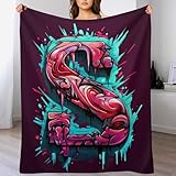 Buchstaben-S-Muster Decke, Wohndecke,Weich Warm Flannel Vier Jahreszeiten Fleecedecke Sofadecke Bettdecke Wohnzimmer Couch Wohndecke 130×150cm