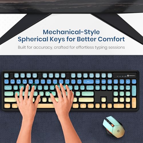 Image of Portronics Key12 Combo Rechargeable Wireless Keyboard and Mouse Set, Bluetooth & 2.4GHz Wireless,Type-C Fast Charging,Gradient Keys, Noiseless Typing, High Precision Mouse, for PC & Laptop(Black)