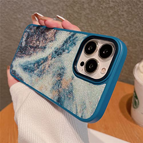 Coque iPhone 13 Pro silicone anti-choc et protection caméra métal bleu diamant