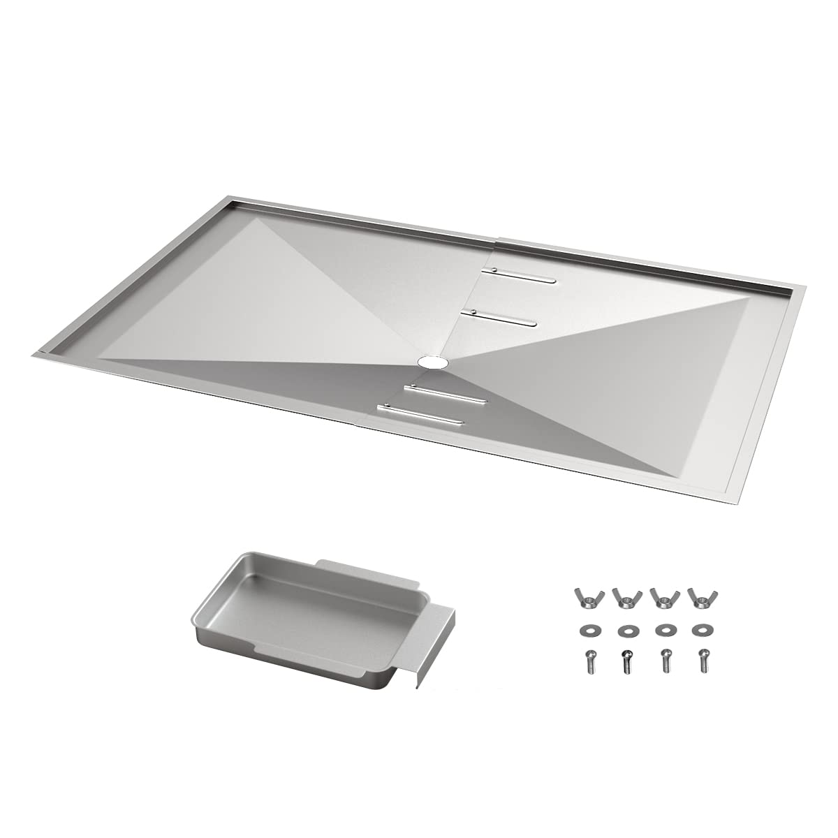 Adjustable Grease Tray Grill Drip Pans Set Fit for DynaGlo, Uniflame, Nexgrill, BHG, Backyard