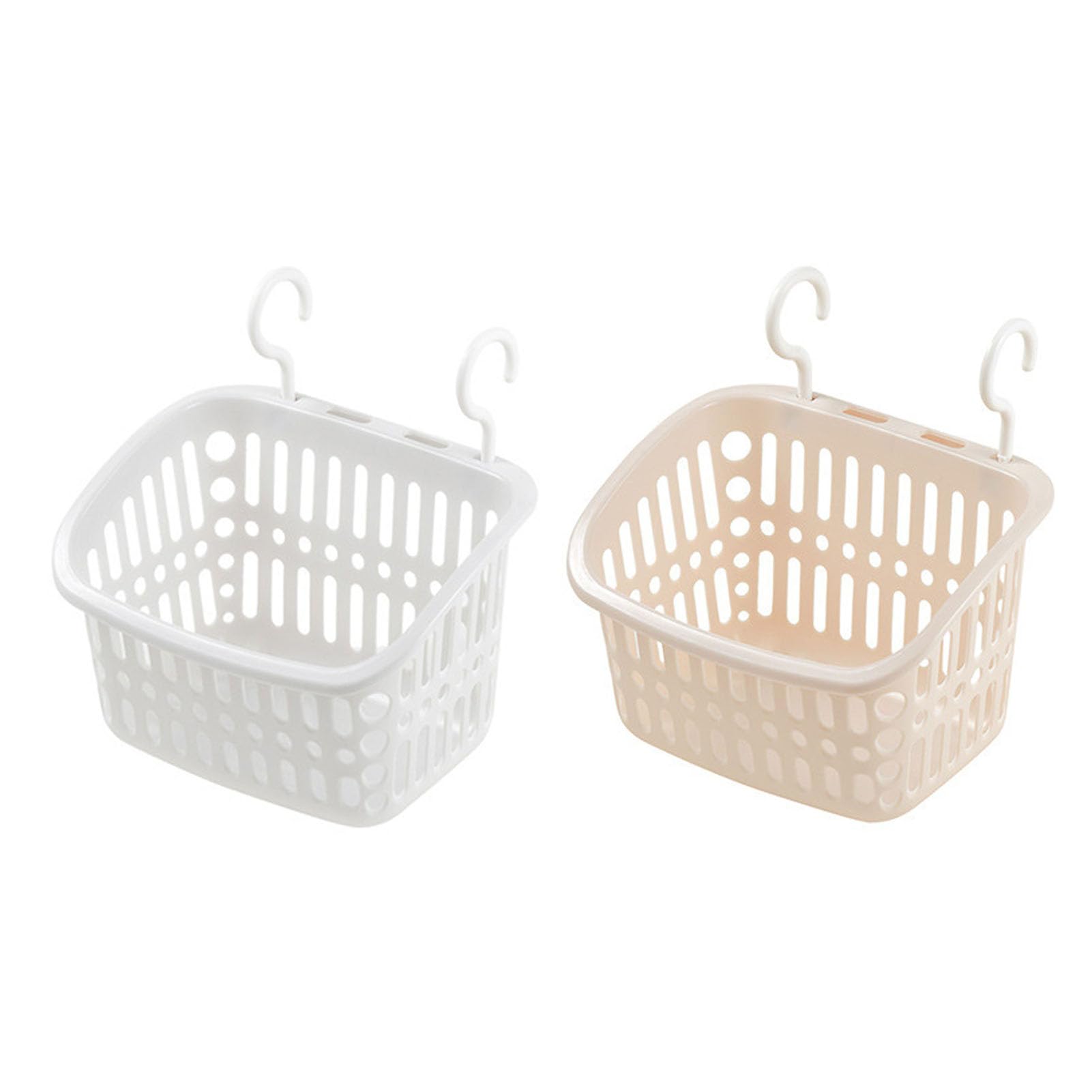 BEIJIALY 2 Pcs Plastic Hanging Shower Caddy Basket Hanging Basket Organizer Sturdy Plastic Draining Holes Space Saving Hanging