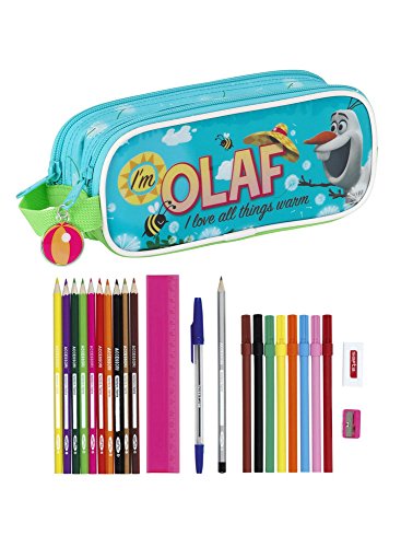 Disney Frozen La Reine des Neiges Olaf Fourniture Scolaire crayon cas étui à crayons Trousse Garnie Scolaire 23 pcs