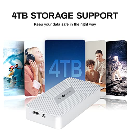 Caja externa NVMe M.2 40Gbps SETMSPACE aluminio USB-C miniatura 5
