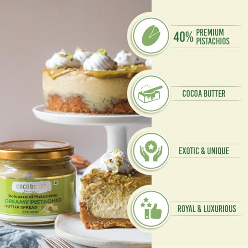 Image of Jindal Cocoa Cocoburst Pistachio Spread with 40% Pistachios - Creamy Pistachio Butter & Pista Cream for Kunafa - 300g | Cocoa Butter Blend | No Palm Oil | Protein-Rich | No Trans Fat, Colors, or Preservatives | 100% Vegetarian.