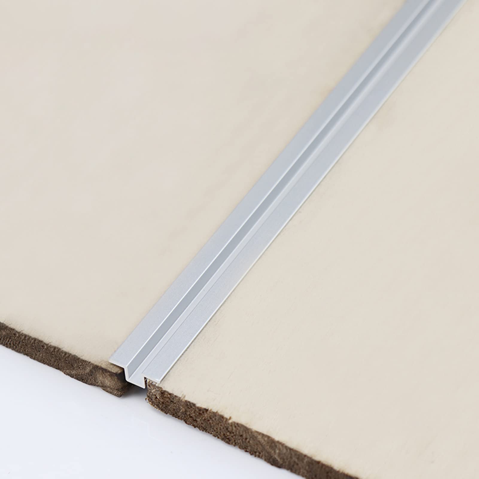 Remys White Wood To Laminate Gap Covering Joining Strips,U-Shaped Flooring Transition Strips Wood To Tile, Door Threshold Aluminum Alloy, Gap Connecting(White)