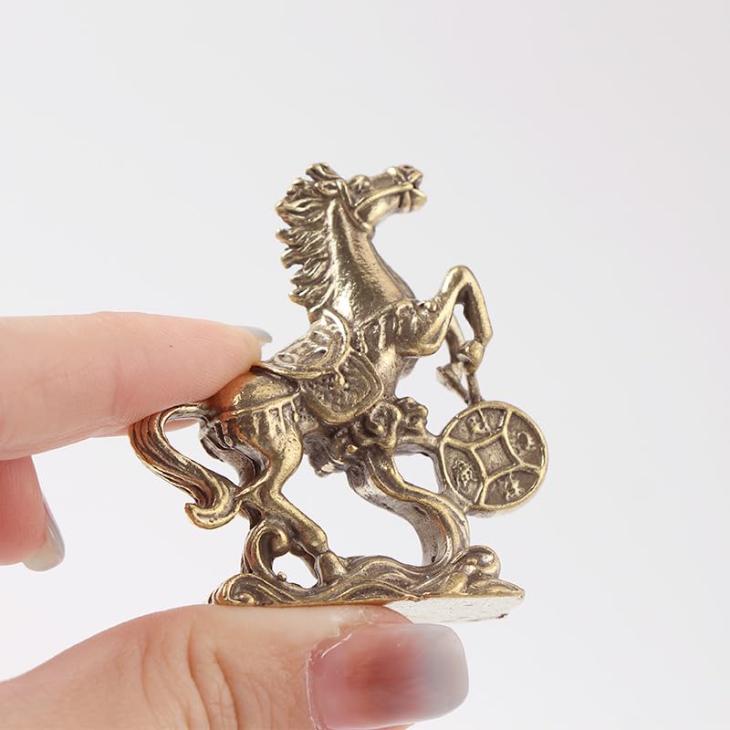 2 Piezas Estatuas de Caballo de Bronce Color Cobre Antiguo miniatura 4