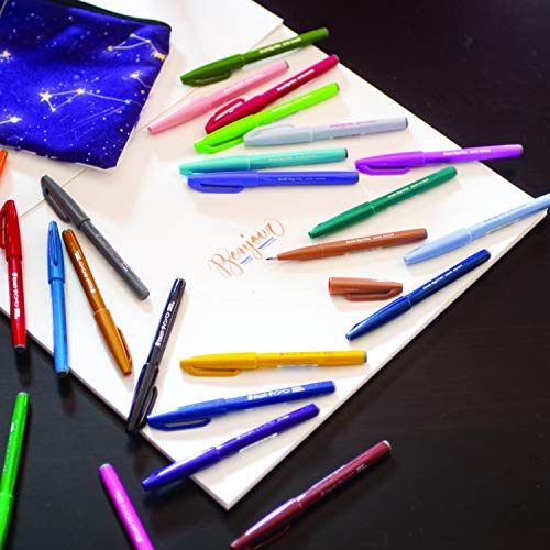 Caneta Brush Sign Pen Pentel Bordo