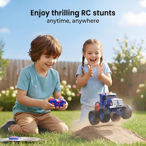 Image of WireScorts 2-in-1 Deformation Robot RC Truck Car Toy for Boys 8-13, Remote Control Convertible Truck with Rechargeable Battery, Multi Color