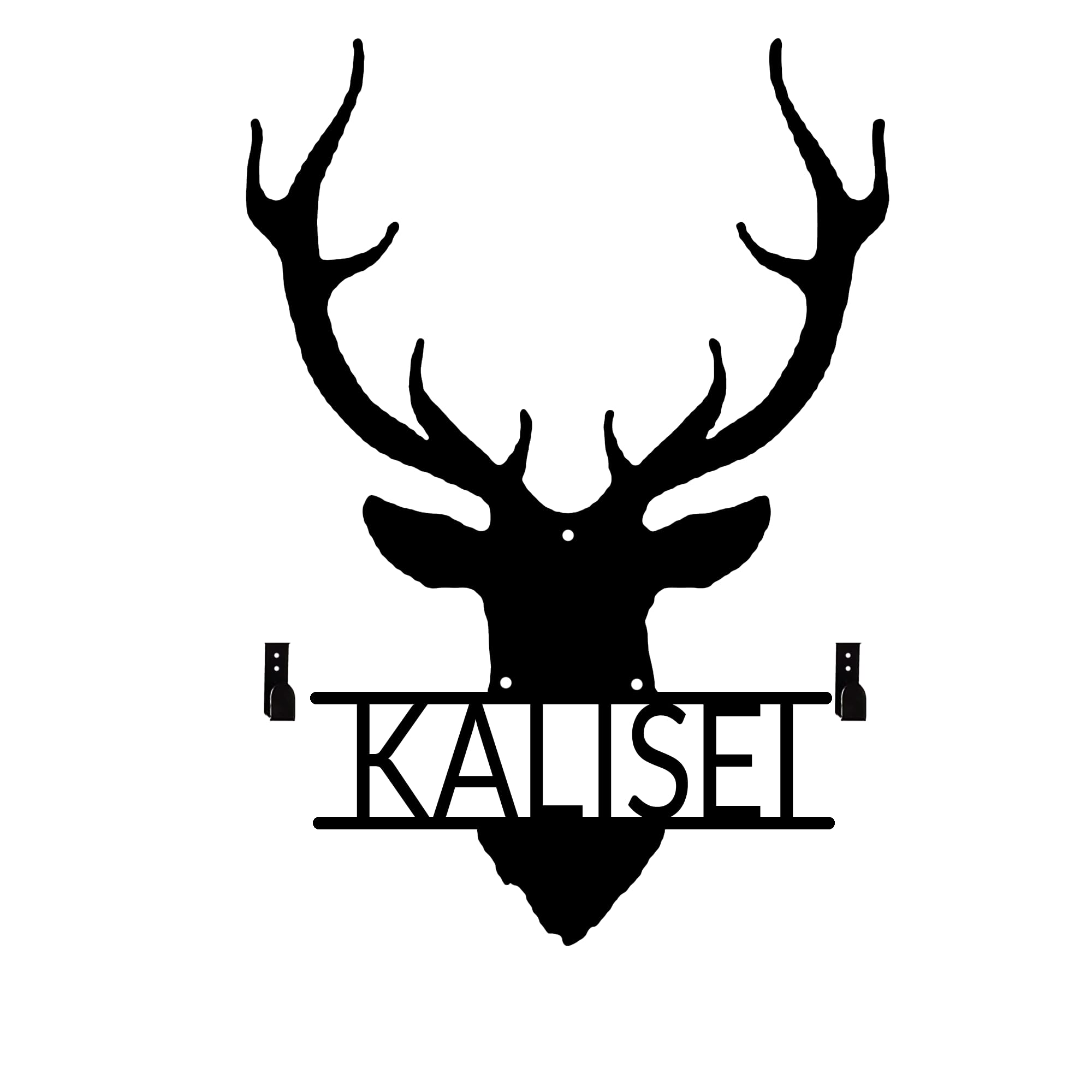 MOMOBO Large Personalized Metal Deer Head Bow Holder, Elk Skull Wall Decor, Archery Bow Rack With Custom Name Plate, Hunting Metal Sign, Gifts For Husband, Dad, Father