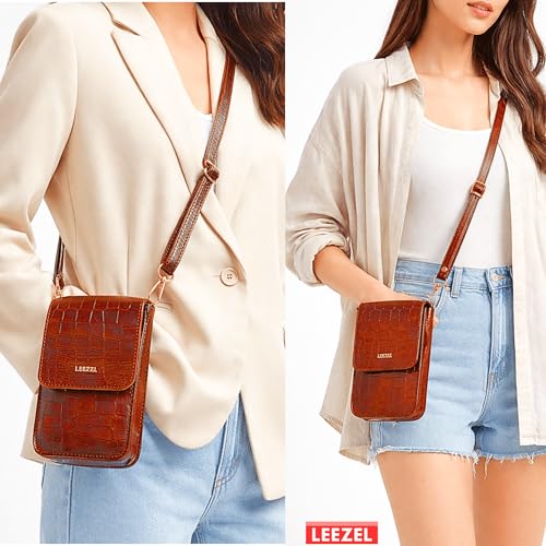 Image of LEEZEL Women's Girls Wallet Sling Bag for Mobile Cell Phone Holder