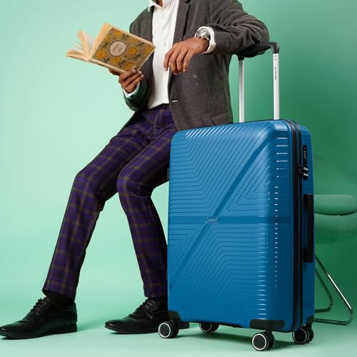 Image of Stony Brook Nasher Miles Axis 75 Cm 28 Inch Polypropylene Hard-Sided 4 Wheels Spinner Check-in Luggage Trolley Bag (Teal)