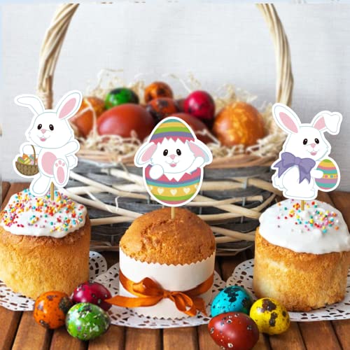 28Pcs Happy Easter Cupcake Toppers, Bunny Cupcake Toppers Orange Easter Eggs, Sunflower Cupcake Toppers, Easter Carrotst Decorations, Easter Egg Basket Easter Party Favors For Kids, Easter Party Decorations And Supplies #TOP2