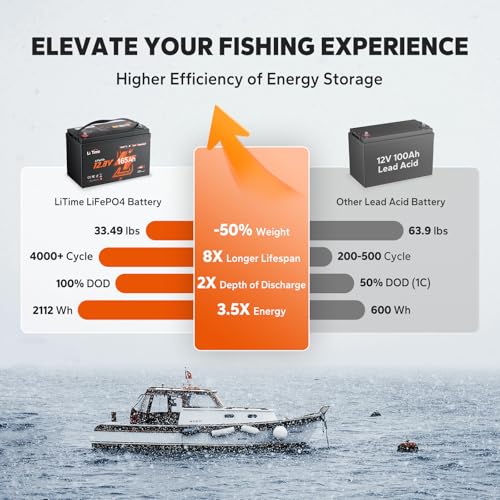 Image of Litime 12V 165Ah Dual Purpose LiFePO4 Lithium Marine Starting Battery, 1200CCA, Deep Cycle Cranking & Storage Battery for Boat, Group 31, Compatible with Yamaha, Mercury, Honda, Suzuki, Evinrude