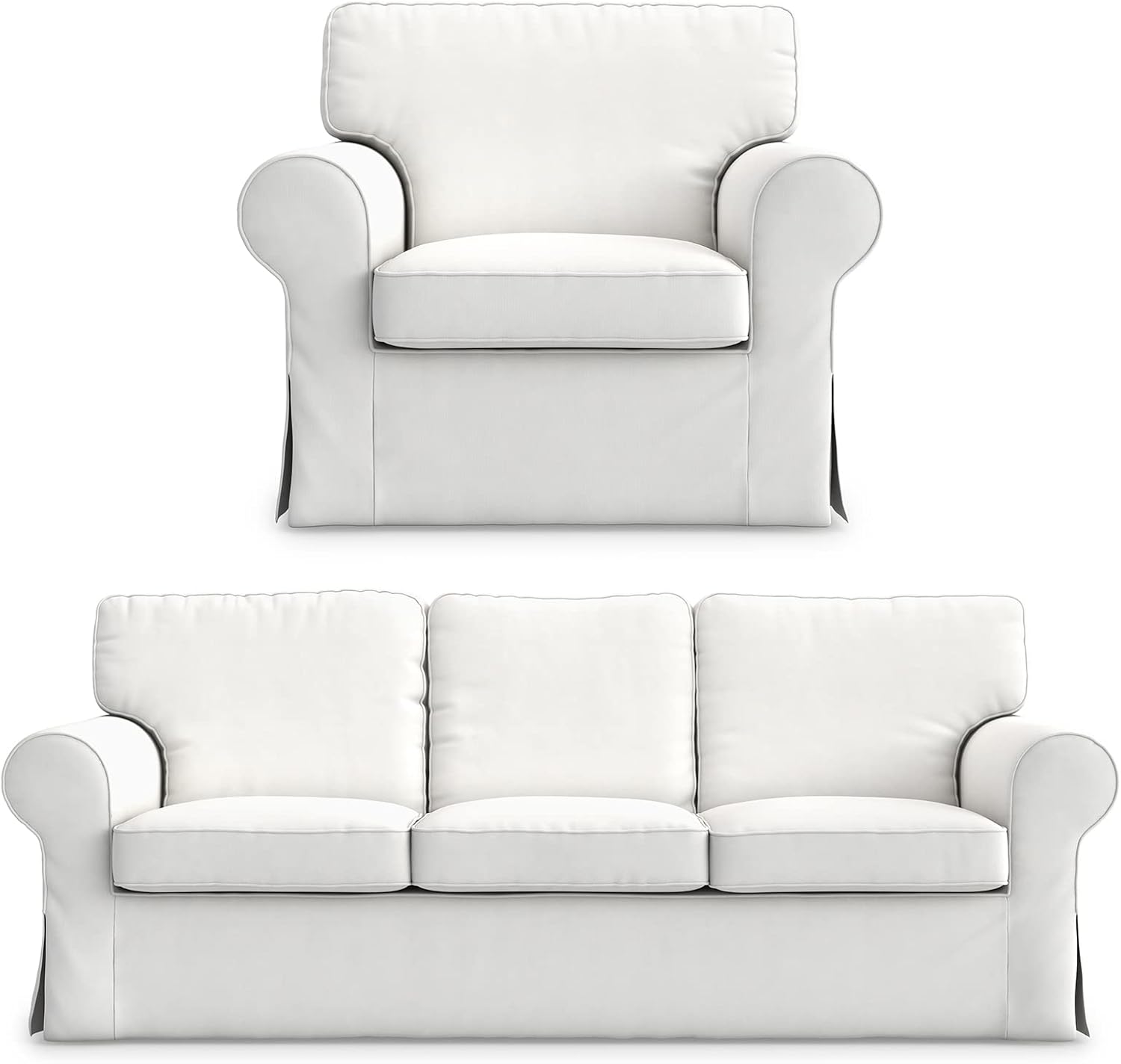 MASTERS OF COVERS Ektorp Sofa Slipcover Bundles White Sofa Slipcover