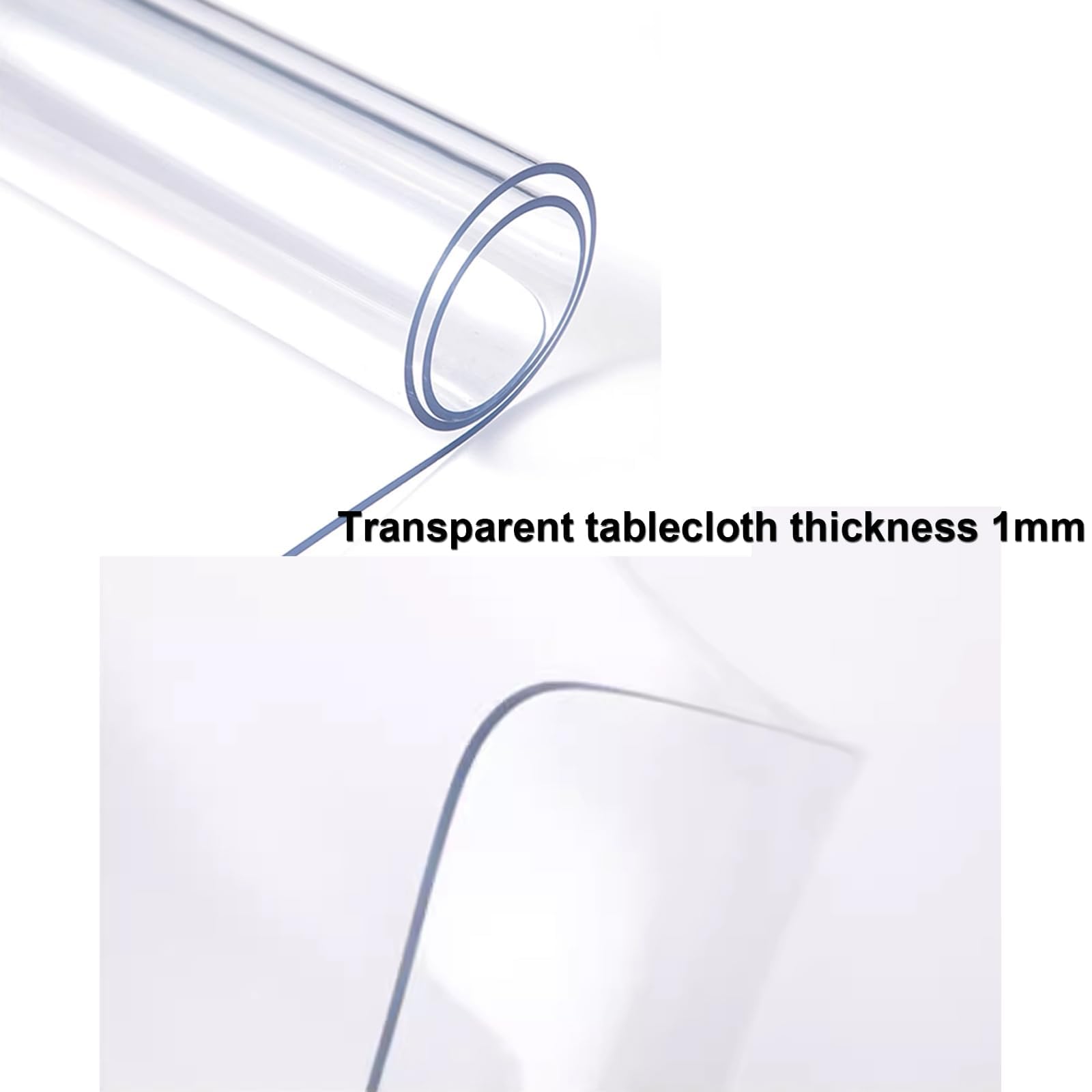 Kleine rechteckige transparente Schreibtischunterlage, Tischschutz, wasserdicht, leicht zu reinigen, transparente Tischabdeckung, hitzebeständig, öldicht, Schreibtischunterlage für Büro, Schreibtisch