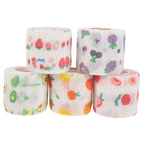 Bandages autoadhésifs non-tissé VANZACK | 15 rouleaux de bandes de secours à motifs fruits