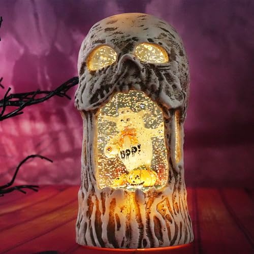Amazon.com: Halloween Snow Globe Lantern, Battery Operated Musical ...