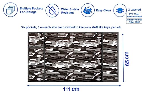 Image of The Furnishing Tree Fridge Top Cover Compatible for Samsung RT28C3032GS /HL, 236 LTR WxL 65x111 in CM Camouflage Pattern Grey