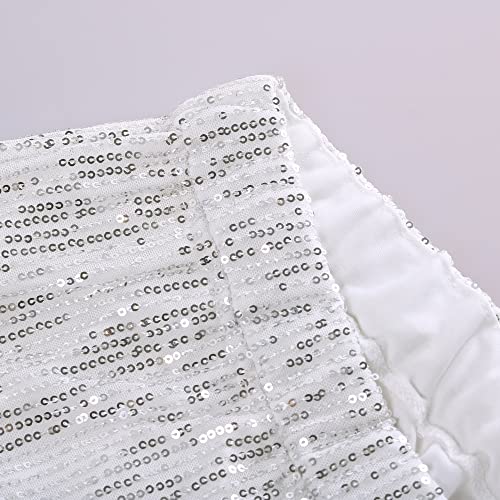 Aelidiya Women's Glitter Sequin Long Loose Pants Bling Party Clubwear Elastic Casual Pants3